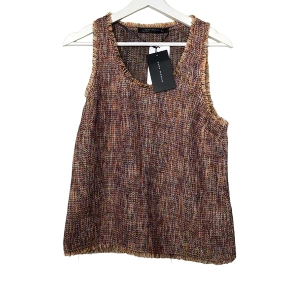 New Zara Tweed Sleeveless Top - Picture 1 of 3